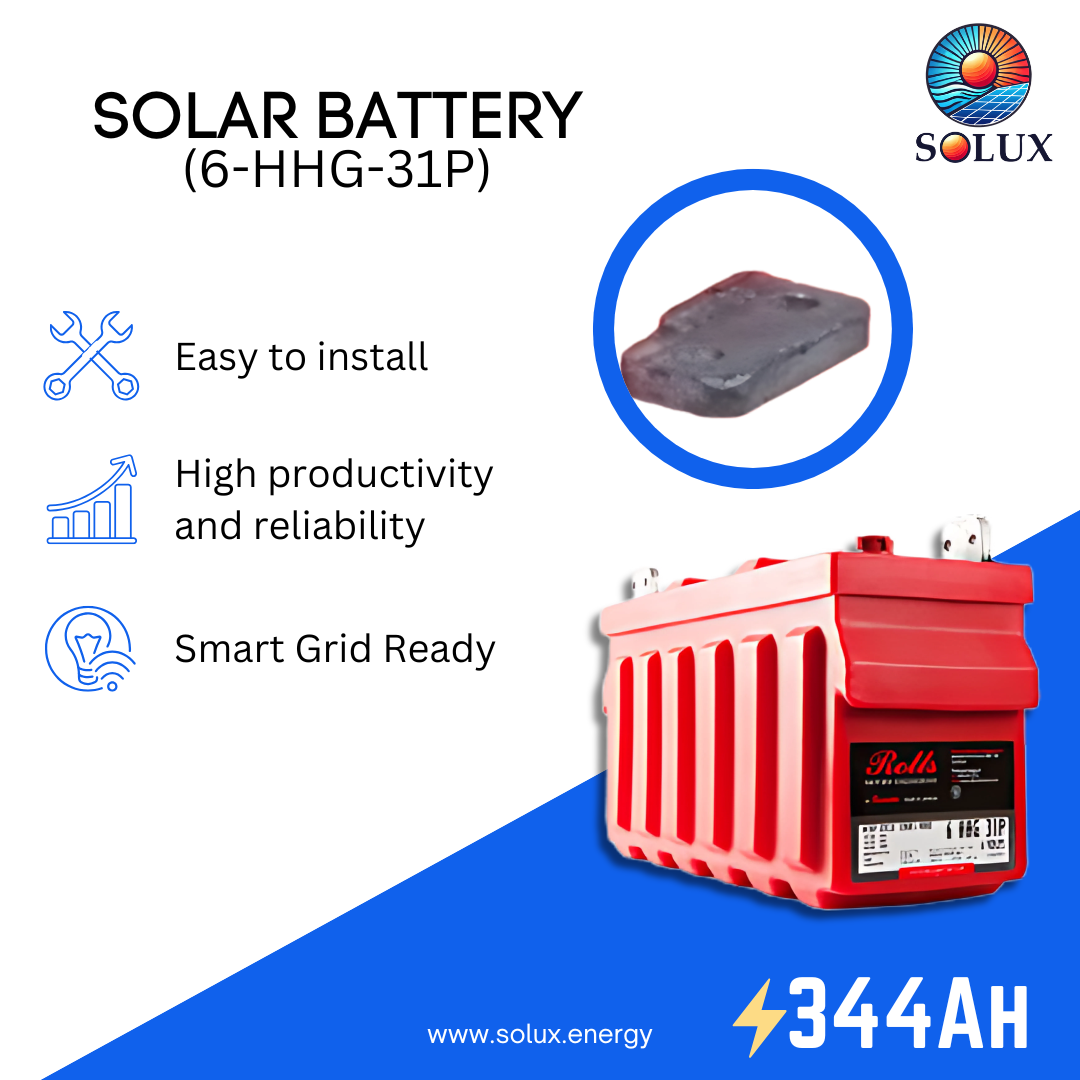 This is an image of Rolls Surrette 6-HHG-31P 6V 344Ah Flooded Cell Deep Cycle Battery